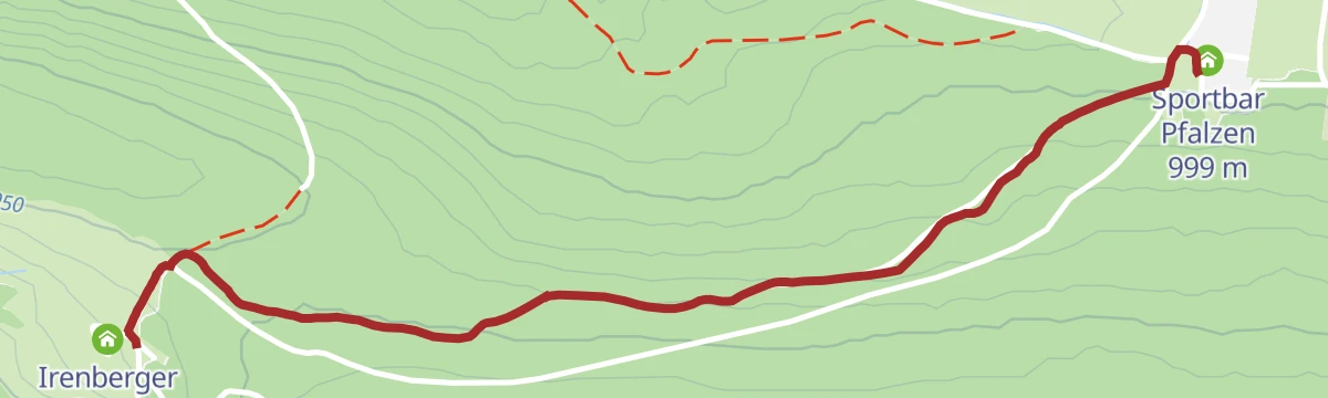 Route map: Hike to the restaurant Irenberg